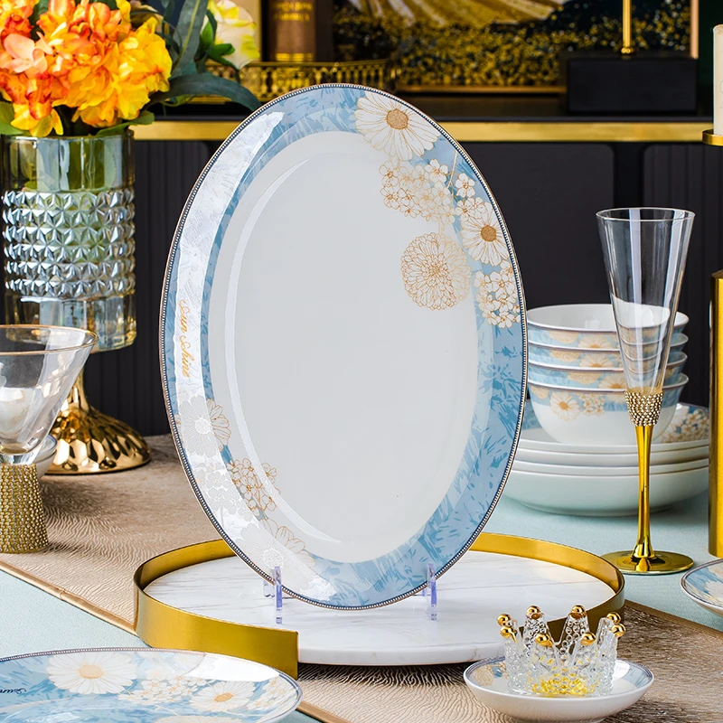 【夏日缤纷】12英寸鱼盘福满多陶瓷景德镇高温骨瓷