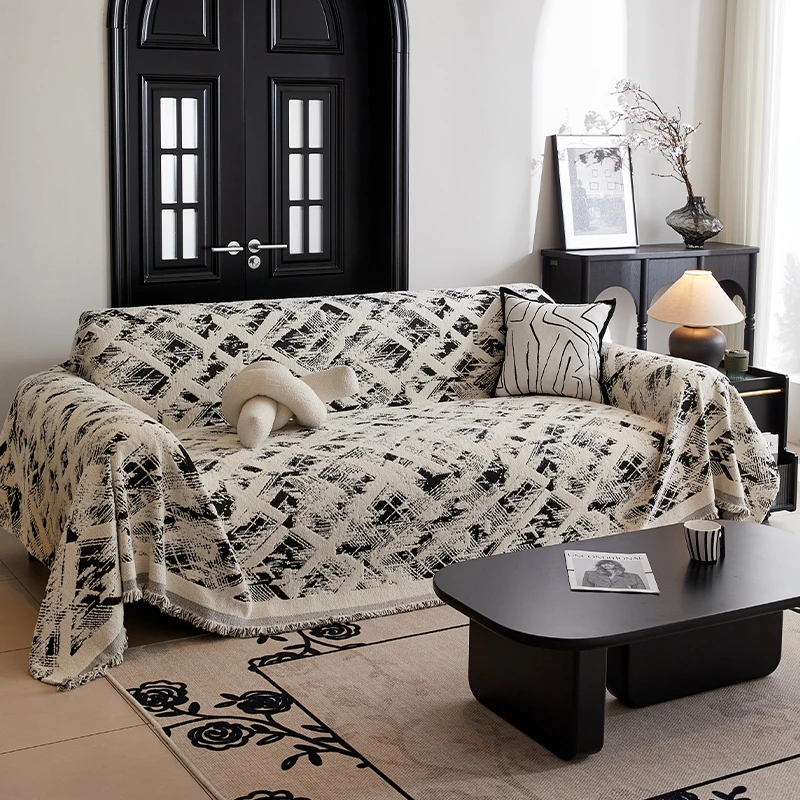 蒙田大道半边绒沙发巾冬季沙发套罩沙发毯防滑盖布巾全包沙发盖巾
