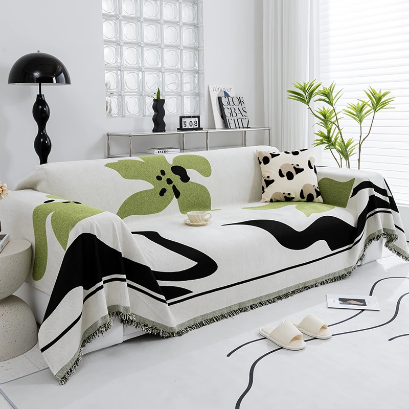 三色经全包通用沙发巾沙发套罩雪尼尔沙发防滑盖布沙发毯沙发盖布