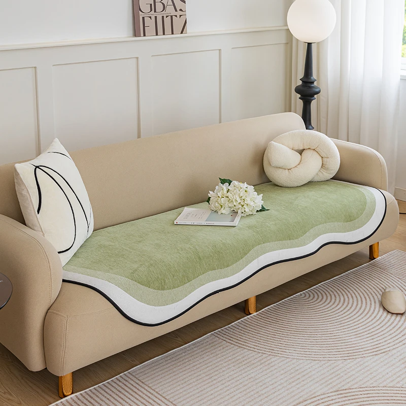 奶糖不规则异形沙发垫子防滑四季通用纯色全套沙发巾沙发罩坐垫