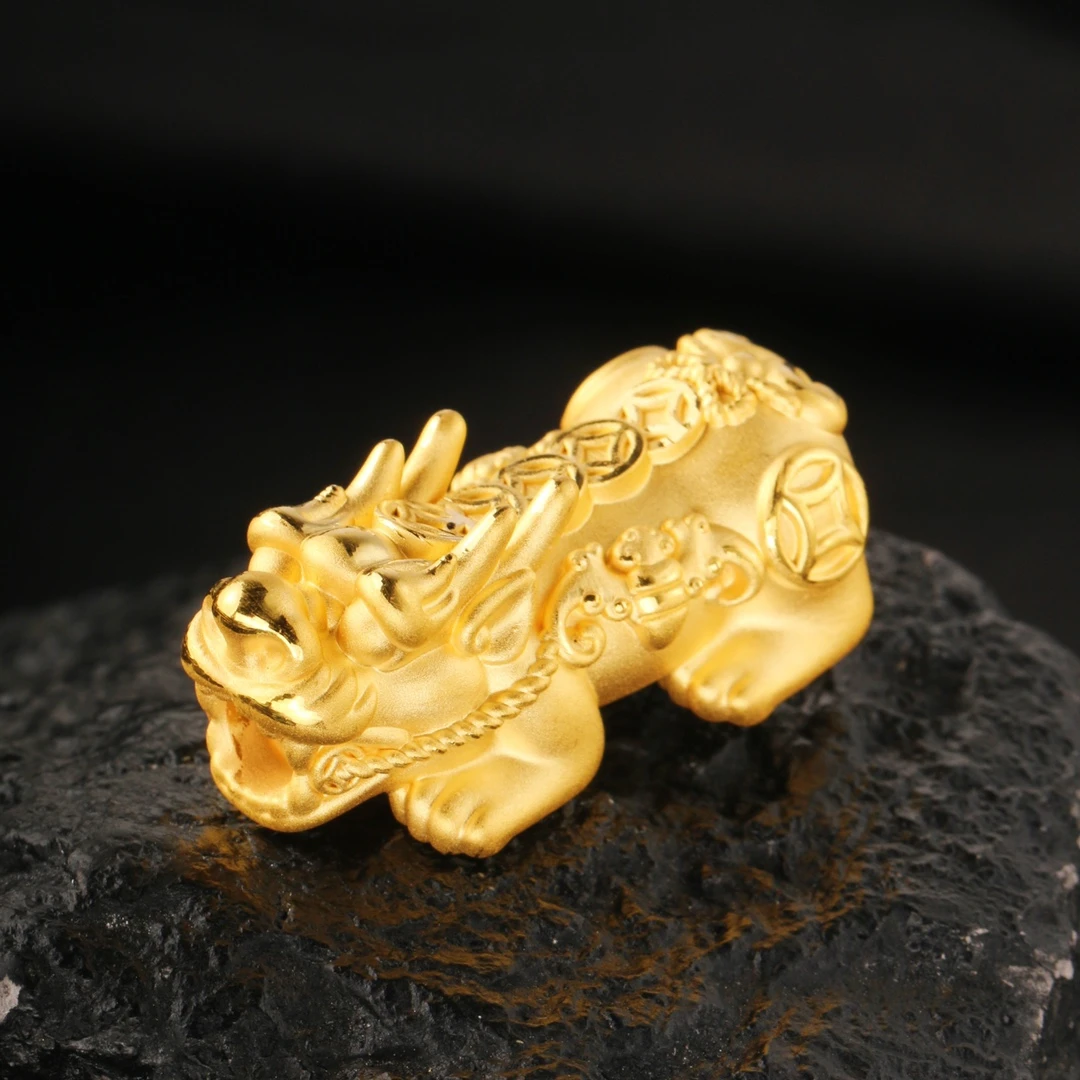 4.23克足金999钱币款貔貅3D硬金工艺男士时尚空心黄金貔貅手串