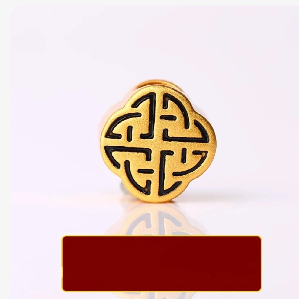 1.77克足金999和谐路路通黄金手绳3D硬金工艺个性复古电黑男女款