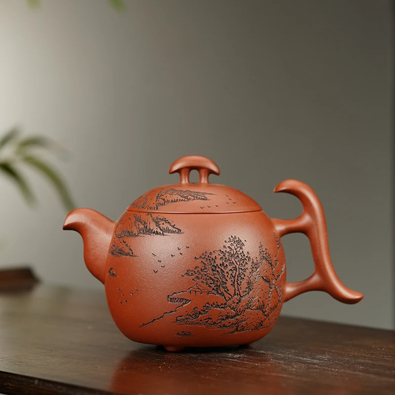 KT216李进开红皮龙飞鸿紫砂壶