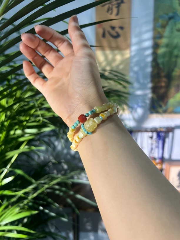 【狒狒】熊大 | 白蜡方糖双圈手串 多样性发货