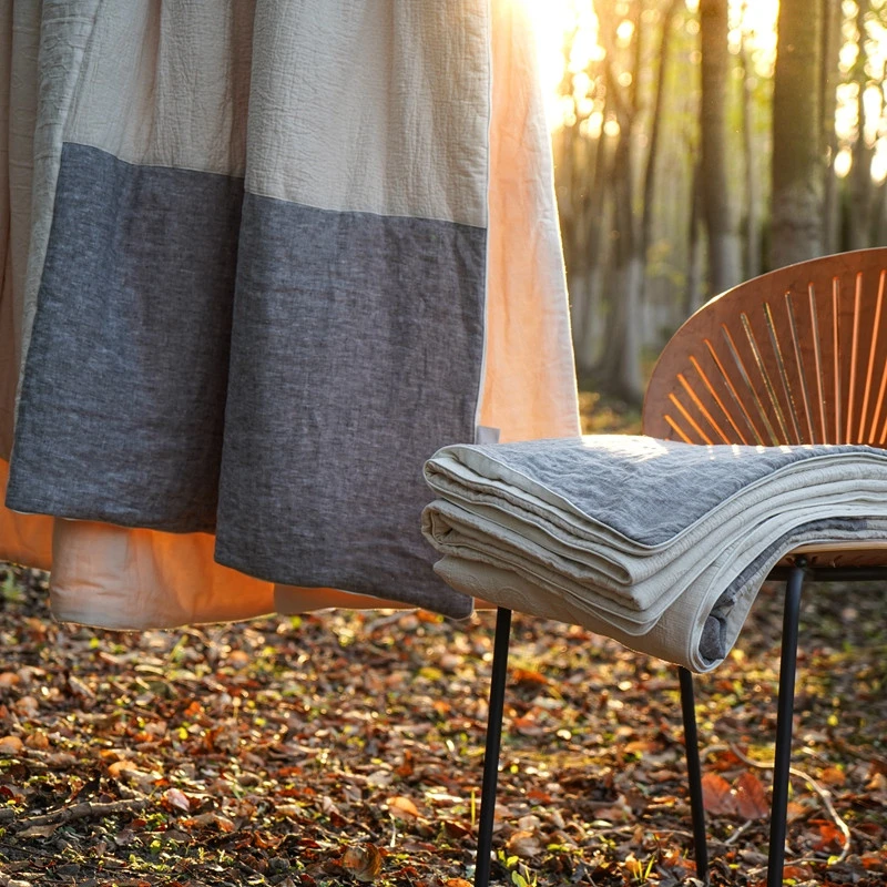 2023新品新款棉麻拼配大豆被夏纤维有氧透气色织多功能空调柔软