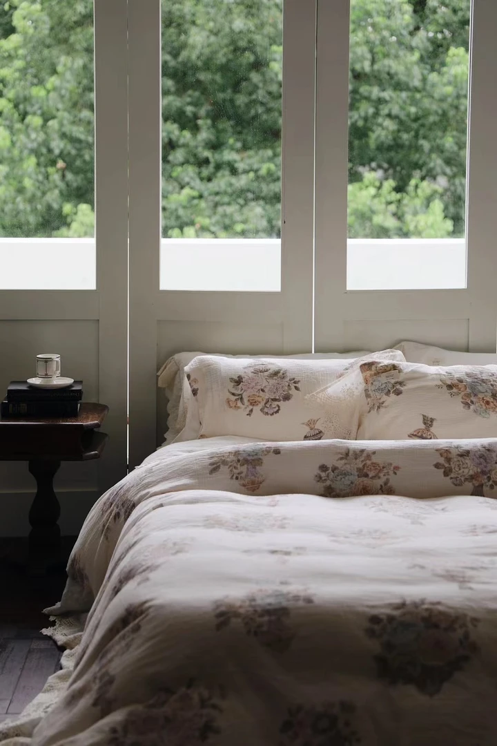 2024 新品纯棉水洗云邹双层纱四件套轻奢复古风 柔软舒适干爽透气