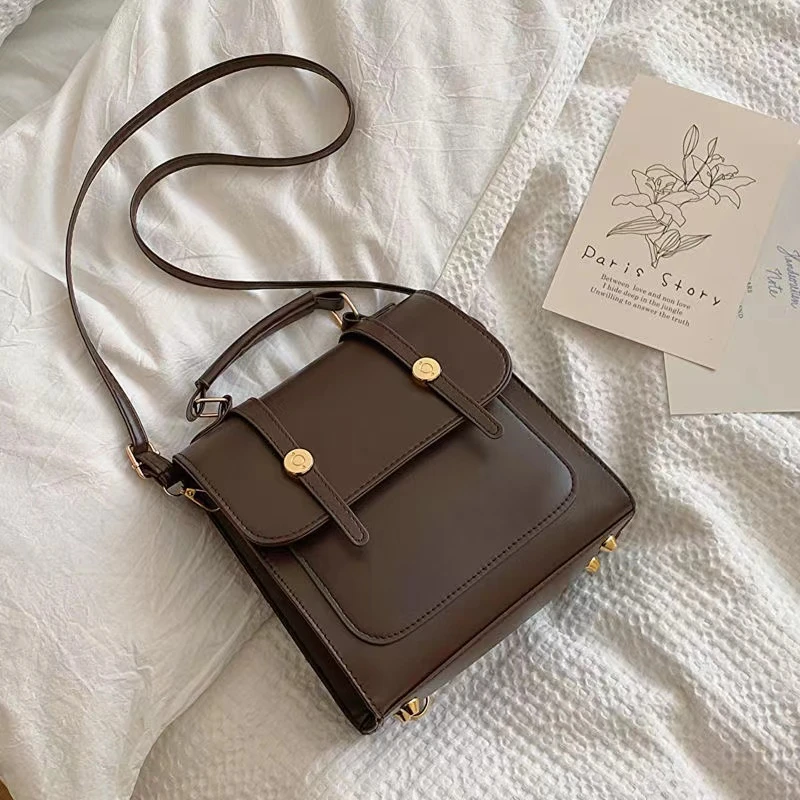 Z04英伦复古双肩包2024新款潮学生双肩背包多功能书包手提旅行包