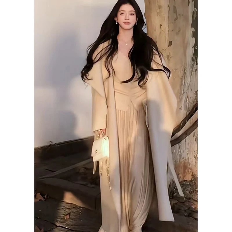 【薄荷雪糕】2024冬季时尚休闲穿搭长袖宽松气质针织上衣半身裙