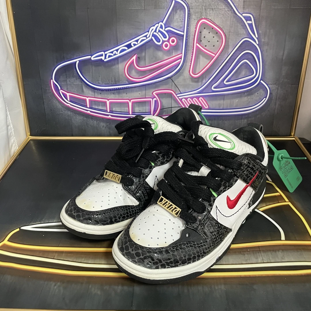 37.5码公价1xxx 耐克dunk 蛇纹板鞋黑绿白