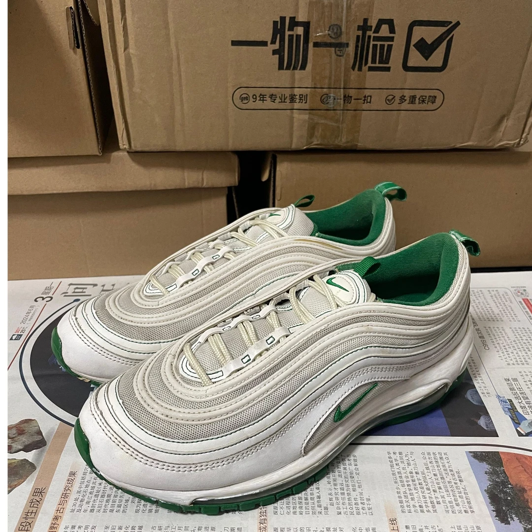 42.5码/公价1.8k/耐克/Air Max 97 /复古/气垫跑步鞋/绿白