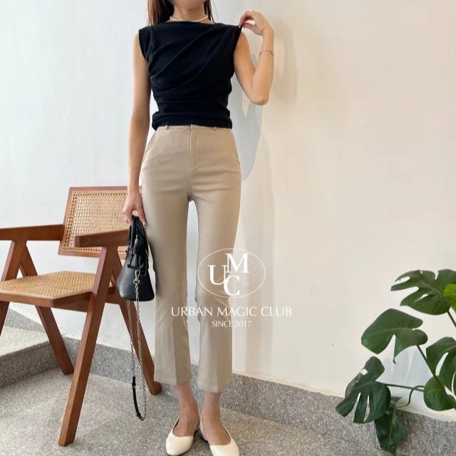 【冰丝喇叭棉西裤】韩版夏季薄款弹力显瘦喇叭裤女-1212