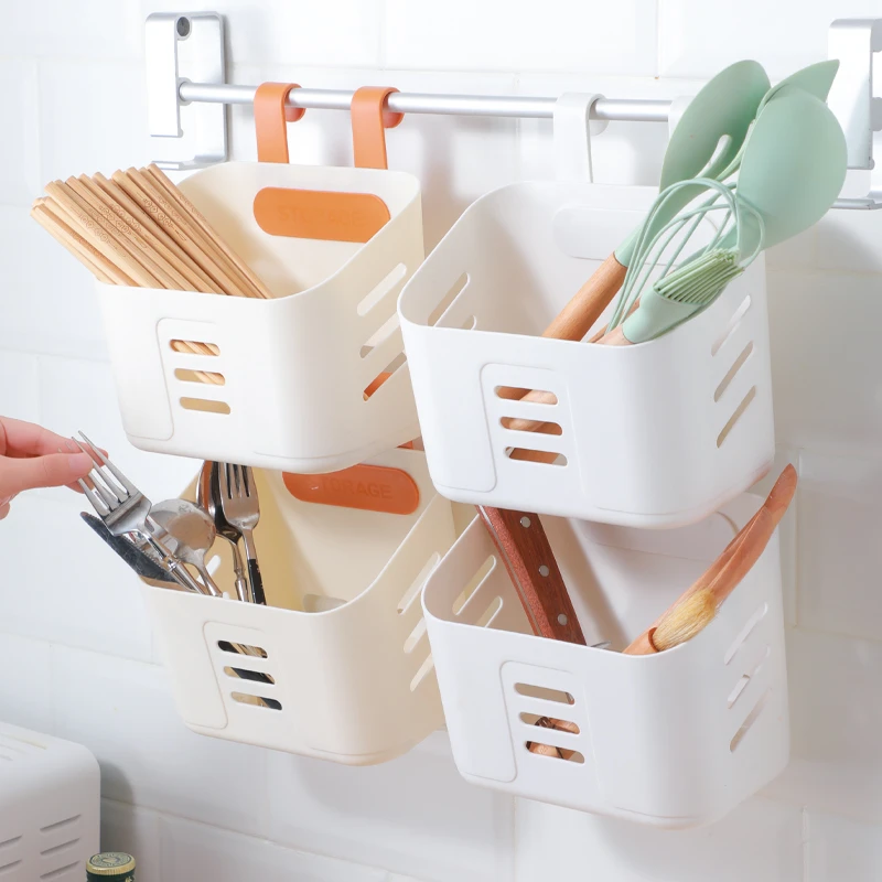 挂钩悬挂置物篮厨房挂篮卫生间浴室化妆用品收纳篮塑料篮子收纳筐