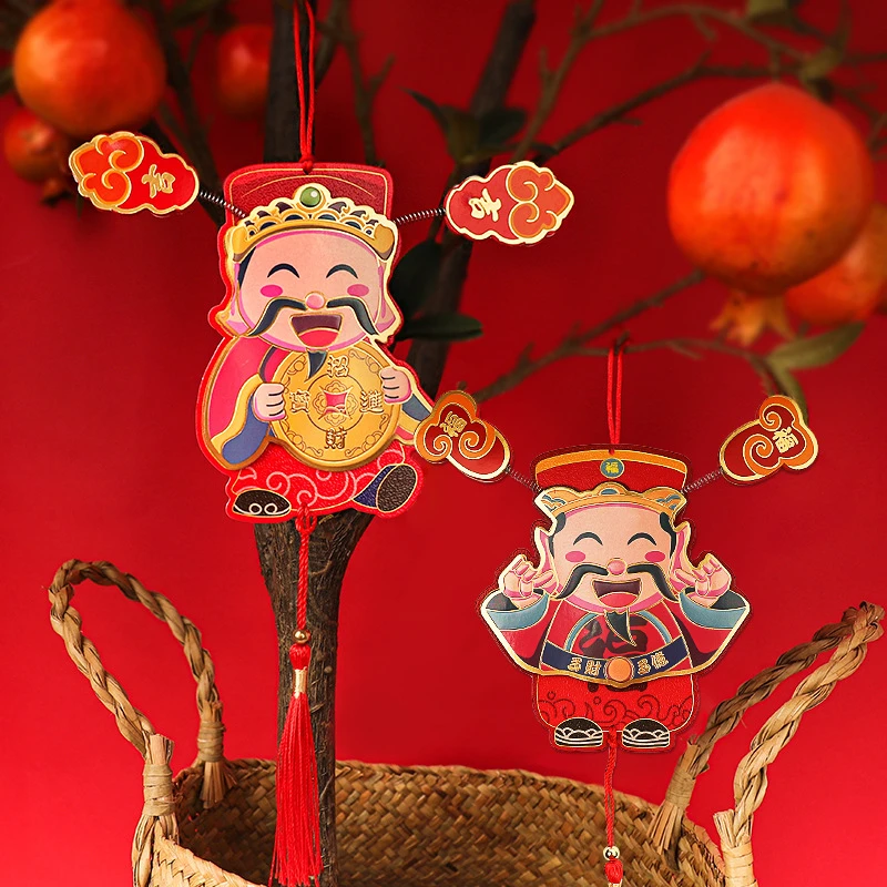 2025蛇年喜庆磁铁冰箱贴磁吸小挂饰新年挂件家用过新年财神爷到