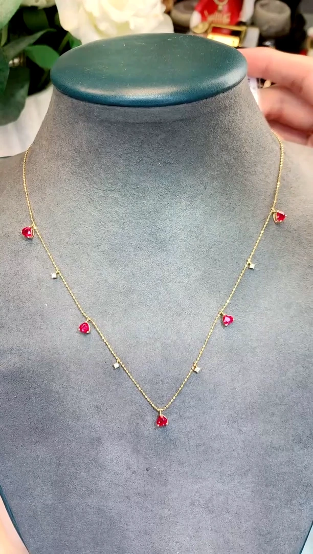 【闪购商品】红宝石项链18K金镶嵌1.26ct/天然宝石/七天无理由