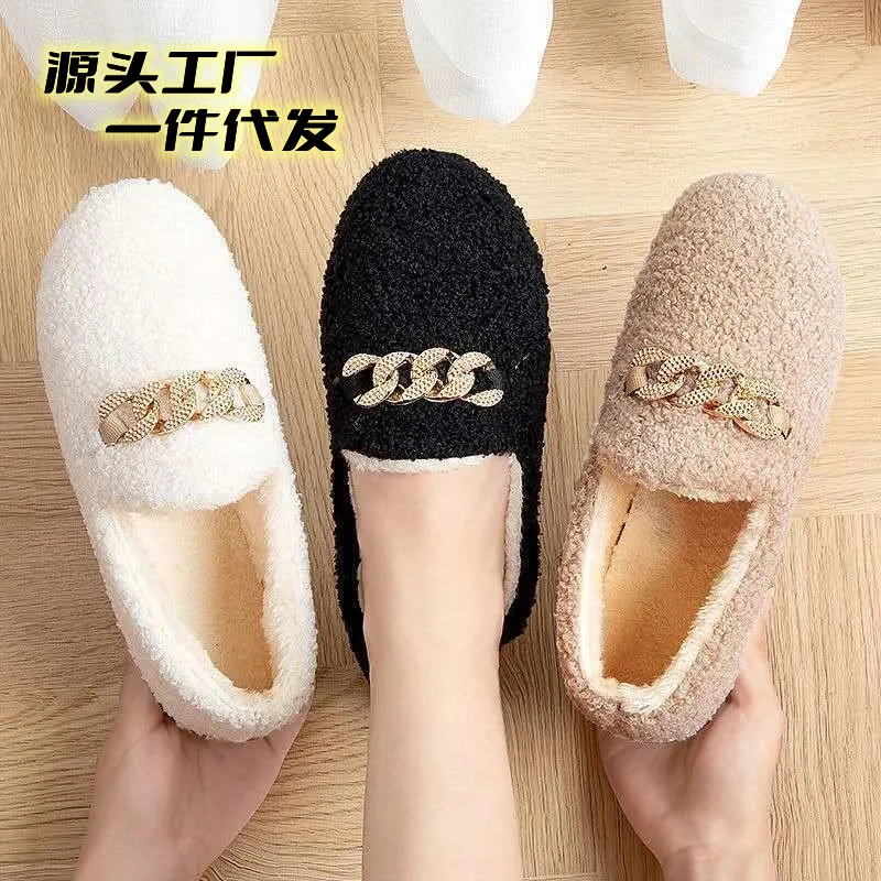 一件2023新款热销豆豆鞋女士冬季毛毛鞋时尚居家乐福鞋妈妈鞋