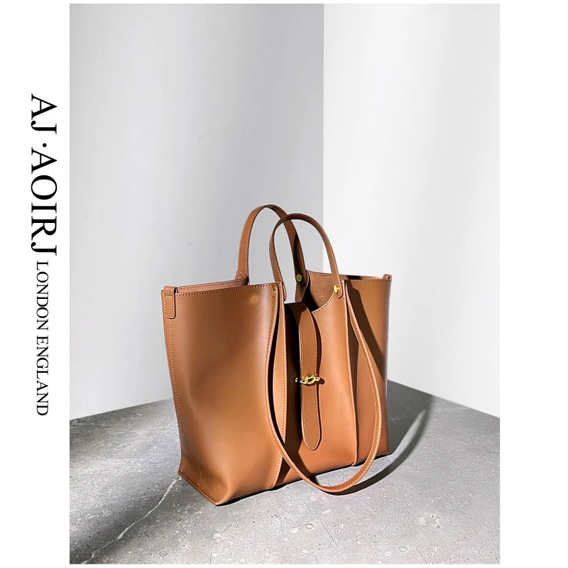 【英国AJ AOIRJ】真皮托特包秋冬气质大包包女大容量单肩斜跨女包