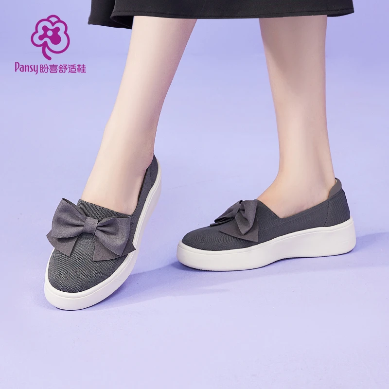 【pansy】盼喜日本女鞋透气网鞋休闲百搭一脚蹬雅丹风超轻舒适鞋