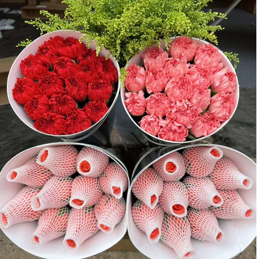 【粉丝福利】  云南昆明基地玫瑰康乃馨配草室内办公水养鲜花随机色