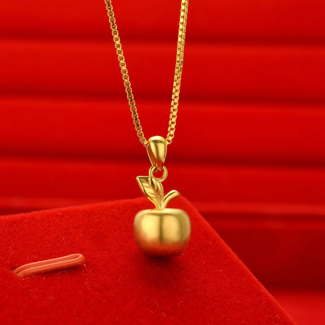 铜合金项链 【高定】新款圣诞节平安夜苹果项链久不掉色