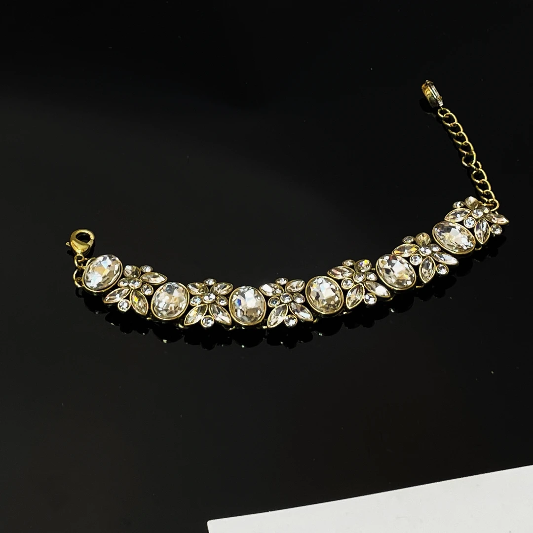 铜合金合成锆石手链 Z065气质欧美手链复古