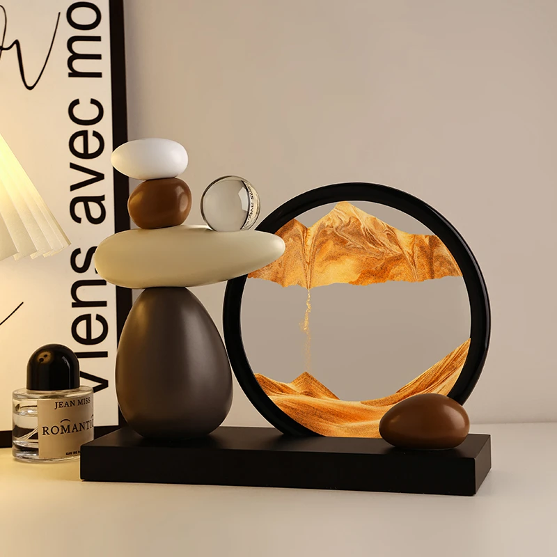 贝汉美时来运转流沙画摆件轻奢高档高级感小众客厅电视柜酒柜装饰