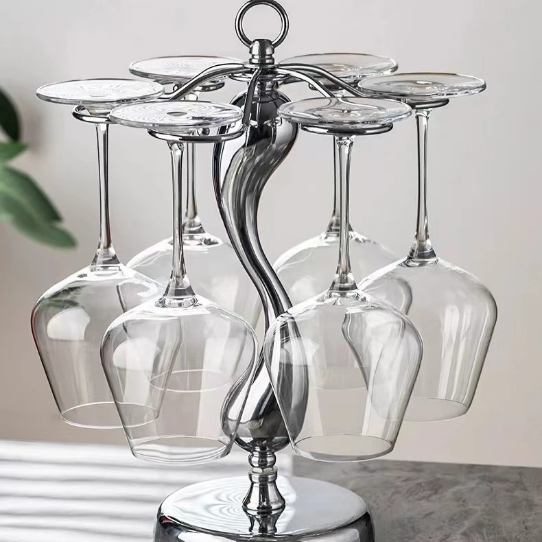 倒挂红酒杯架酒瓶架悬挂高脚杯架葡萄酒架酒瓶架轻奢欧式