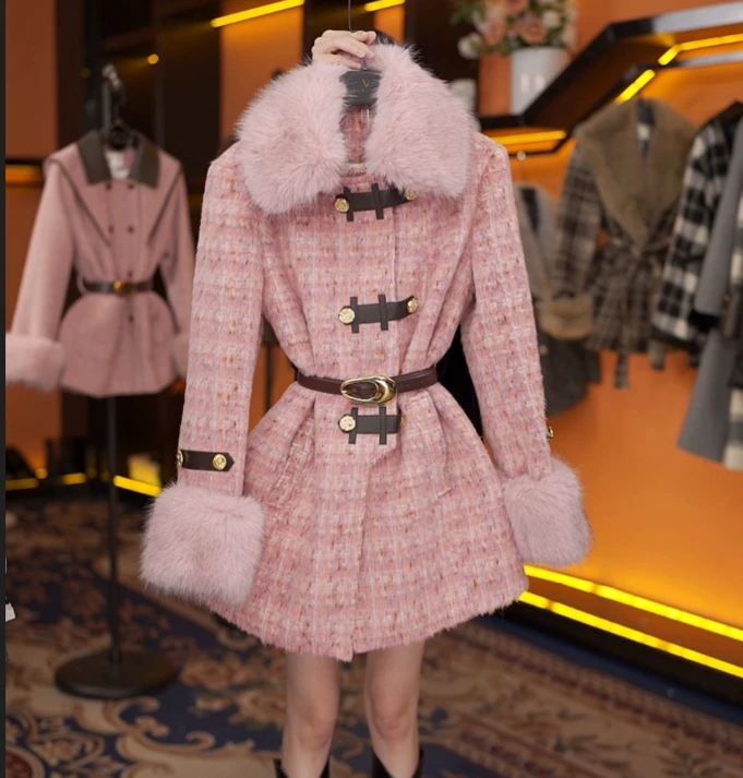 【vivian】白鸭绒羽绒服冬季设计师轻奢气质拼接外套LOVES-A1322