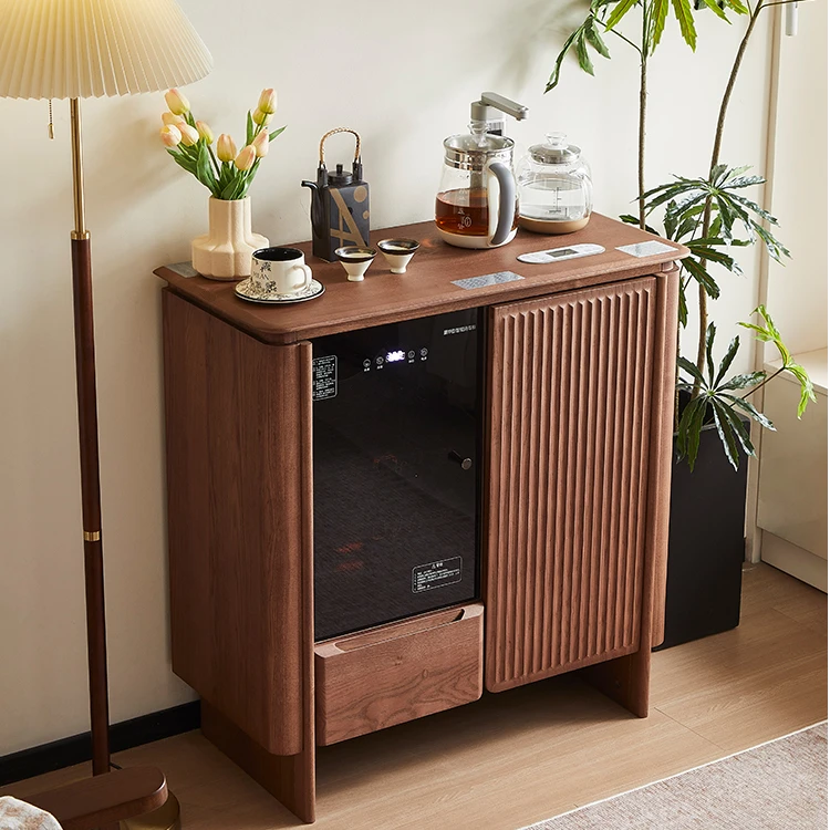 2025新款中式复古实木智能台面茶吧机茶柜一体机家用饮水机餐边柜