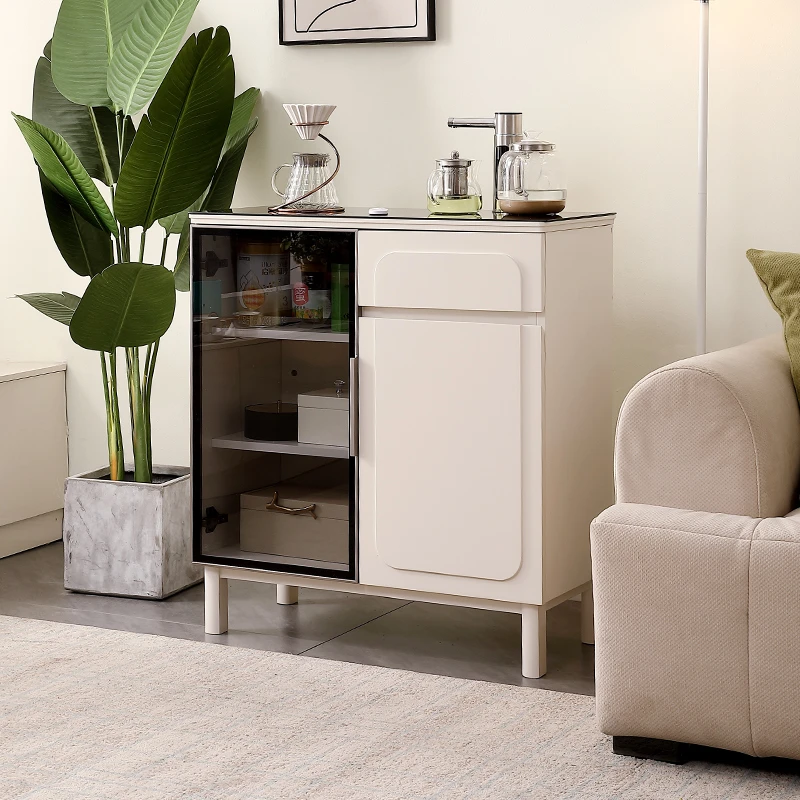 高端时尚智能语音茶吧机家用全自动2025简约实木餐边柜饮水机一体