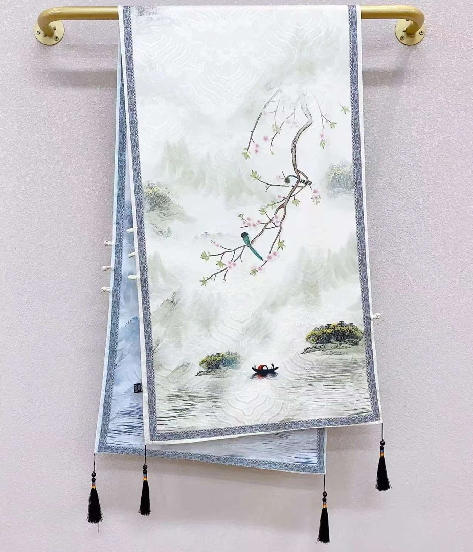 鹊踏枝头祥云龙鳞纹180披肩