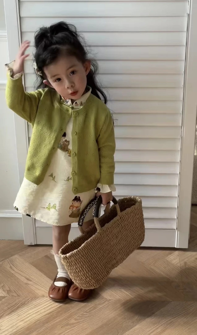 女童2024新款两件套洋气周岁时髦礼服儿童公主裙国风旗袍裙子现货