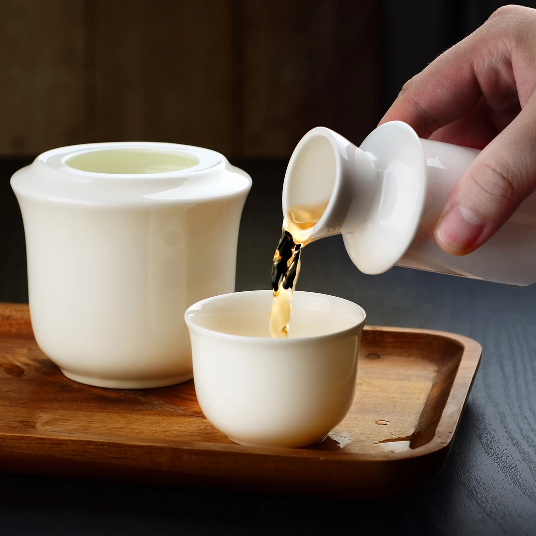 隆玫格烫酒温酒器半斤白酒黄酒壶单人暖酒壶酒具中式骨质瓷烫酒器