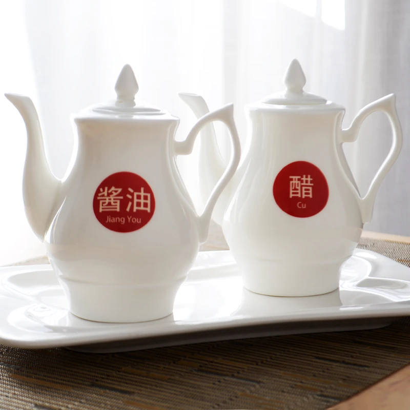 隆玫格醋壶酱醋壶陶瓷醋瓶酱油瓶老式家用长嘴酱油壶高级餐厅商用
