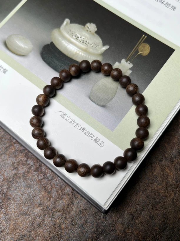 沉香【宠粉王炸】海南沉水级绿奇楠沉香6mm圆珠单圈正品女