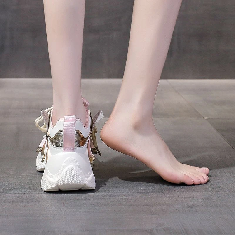 品牌断码剪标老爹鞋超轻女2024年秋冬新款韩版网红小众厚底8cm轻