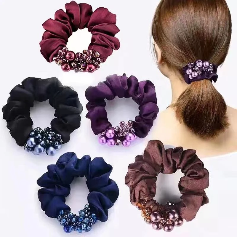 网红头绳扎马尾女士简约气质韩国发绳盘头发皮筋妈妈珍珠发饰发圈