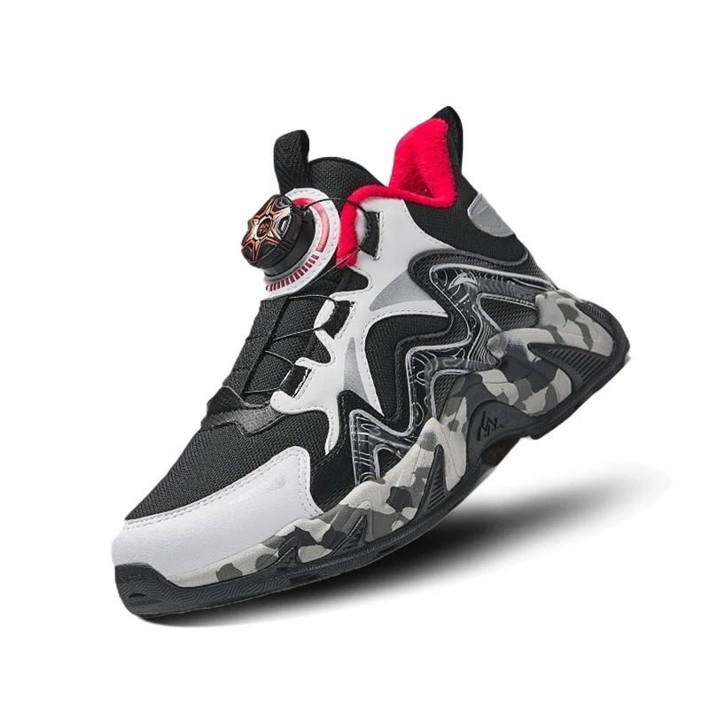 【东北抗寒】安踏儿童运动鞋中性大童网面革面运动棉鞋A12446930