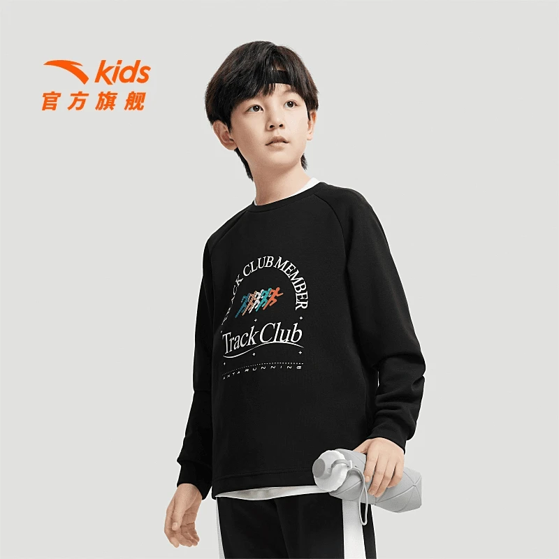 【跑步男】安踏儿童男大童秋季新款透气舒适运动套头卫衣/352435702
