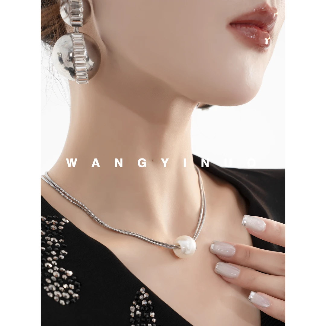 钛钢项链 MD定制·依诺【时尚饰品】项链时尚吊坠锁骨链脖颈链