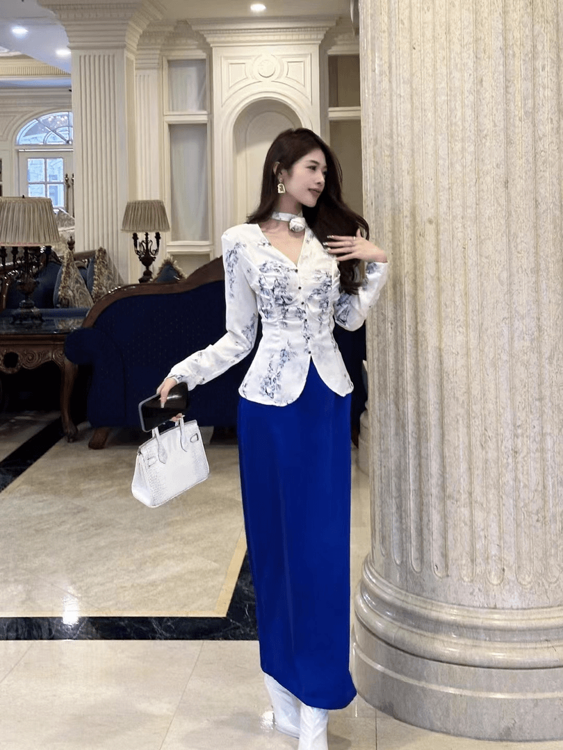 MD·依诺【古典浮雕】2023秋冬新款名媛时尚复古气质显瘦丝绒上衣