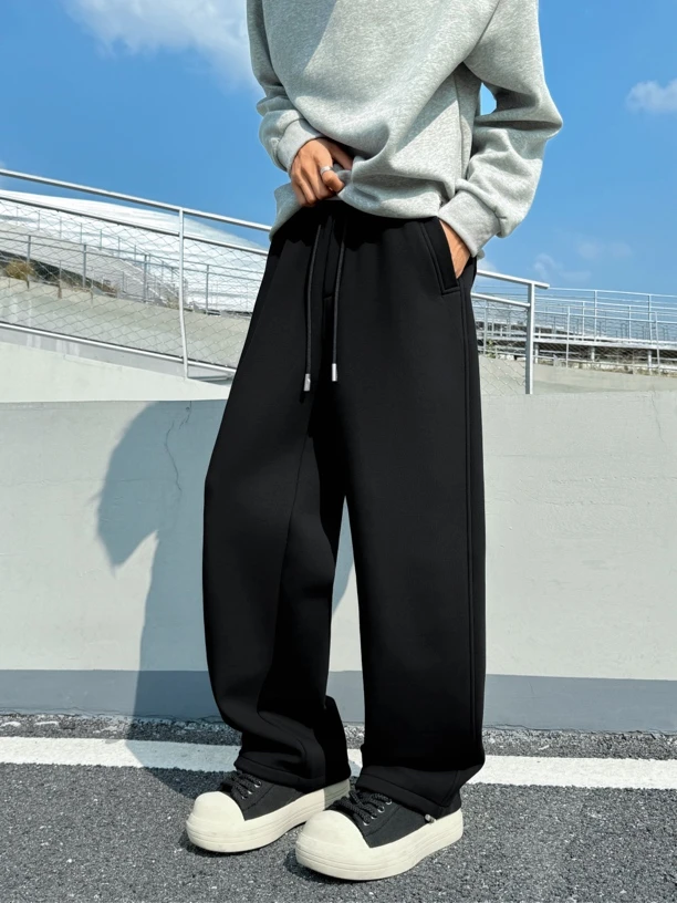 【阿信】冬季可束口重磅卫裤男加厚480g奥粒绒宽松直筒休闲运动长裤