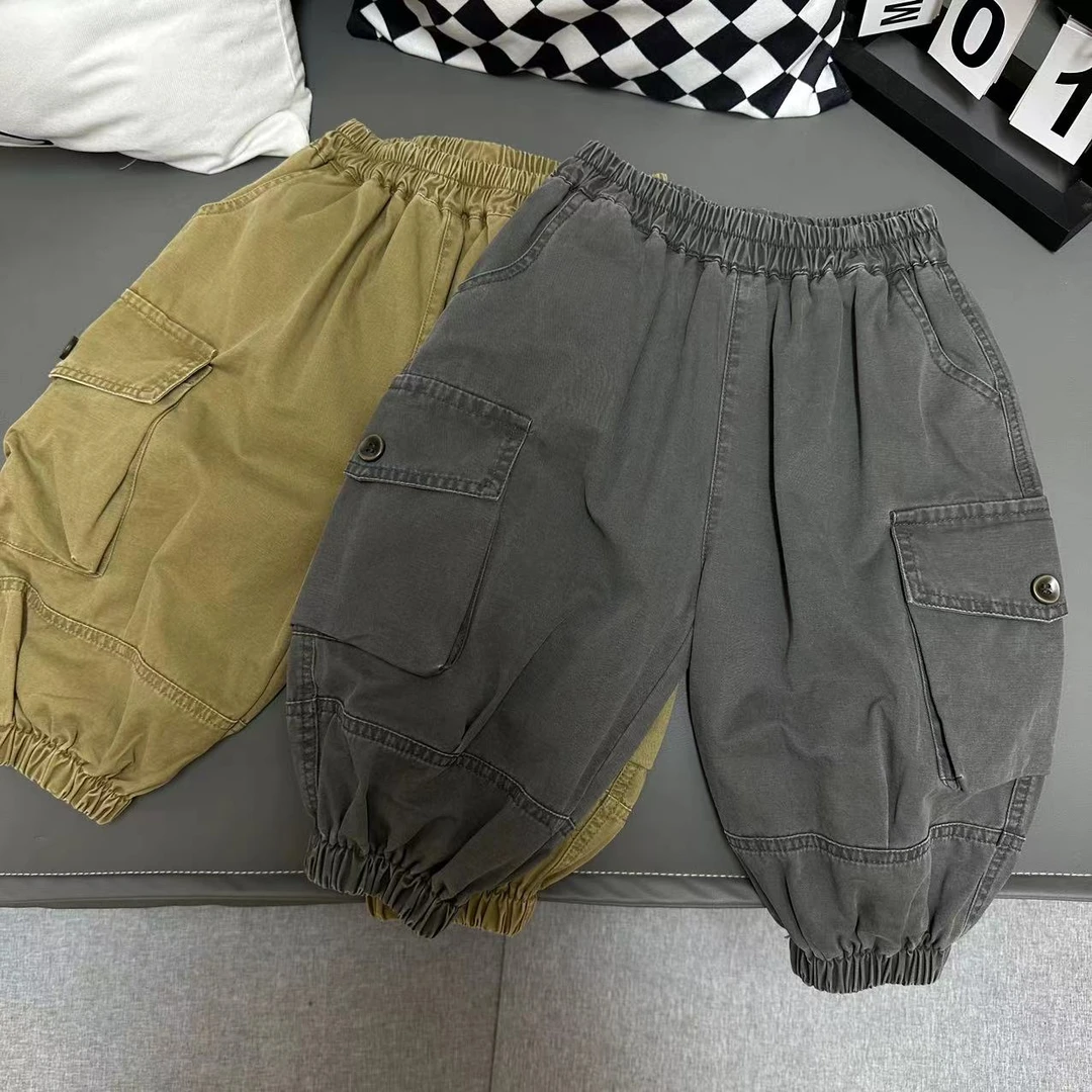 米哆多 2025秋季新品百搭韩版男童工装裤百搭休闲裤88126