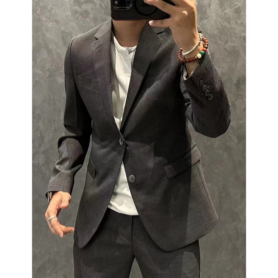 高定羊毛西服｜春夏新款你男士高品质轻奢简约百搭西服+244813