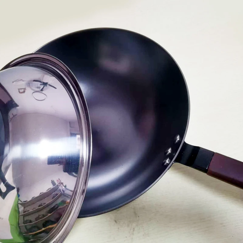 老式朝鲜族原始铁炒锅无涂层家用不易粘锅燃气电磁灶通用无油烟