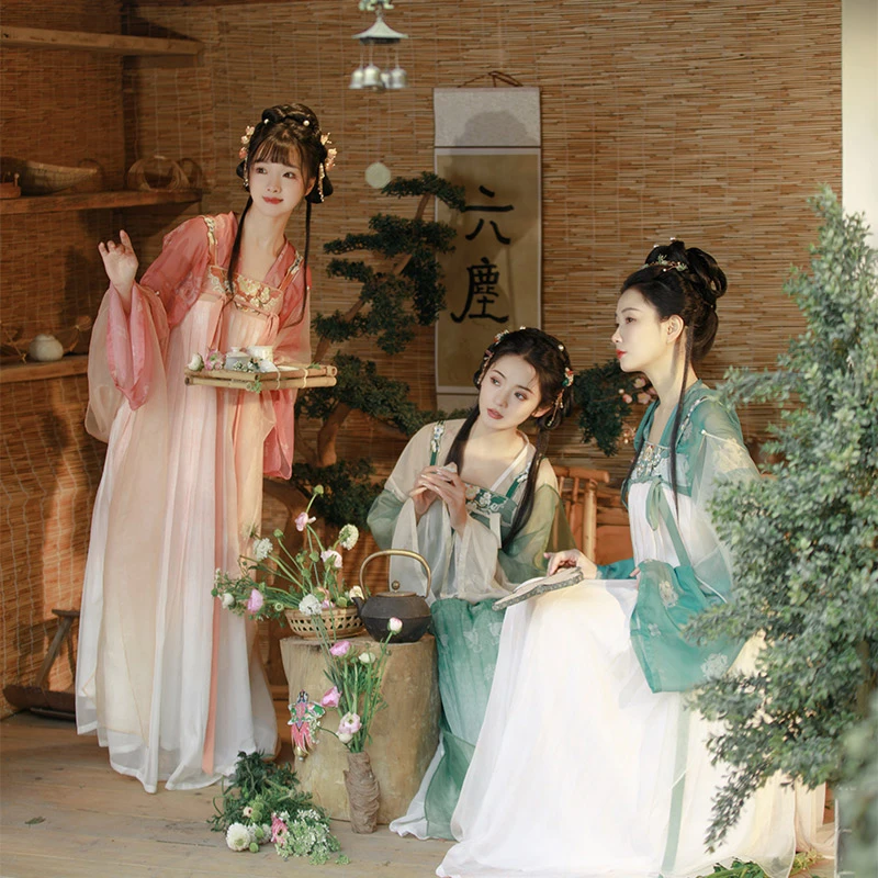 十卉集 菲菲 新品汉服齐胸日常春夏款套装女款唐制汉服日常中国风