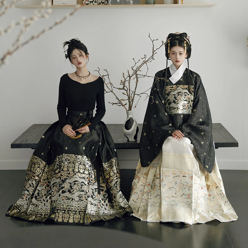 重回汉唐 小亭风异色 原创米白色马面裙汉服套装春夏马面裙日常