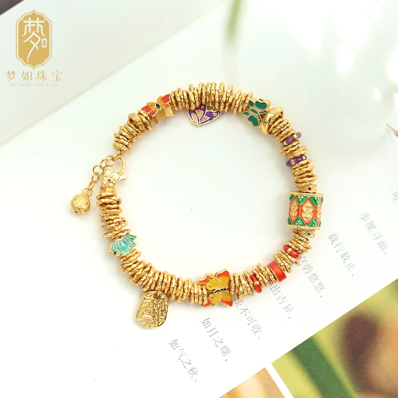 925银银制品 几千重·925银碎银手链SY新中式国风显白碎银百搭手链