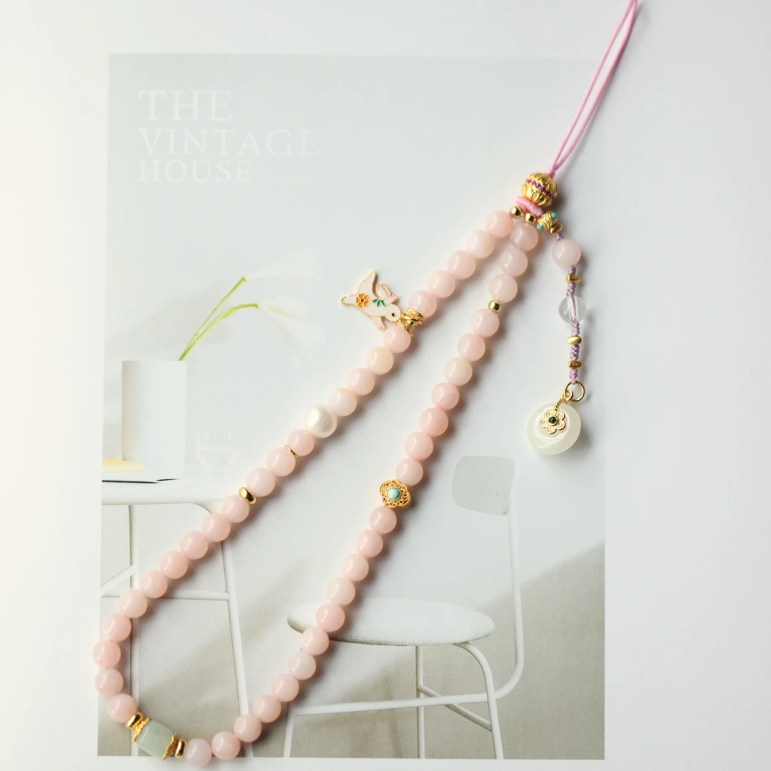 胭脂雪·蛋白石粉色挂件SY