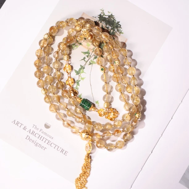 牧夏·银镶水晶圆珠项链SY