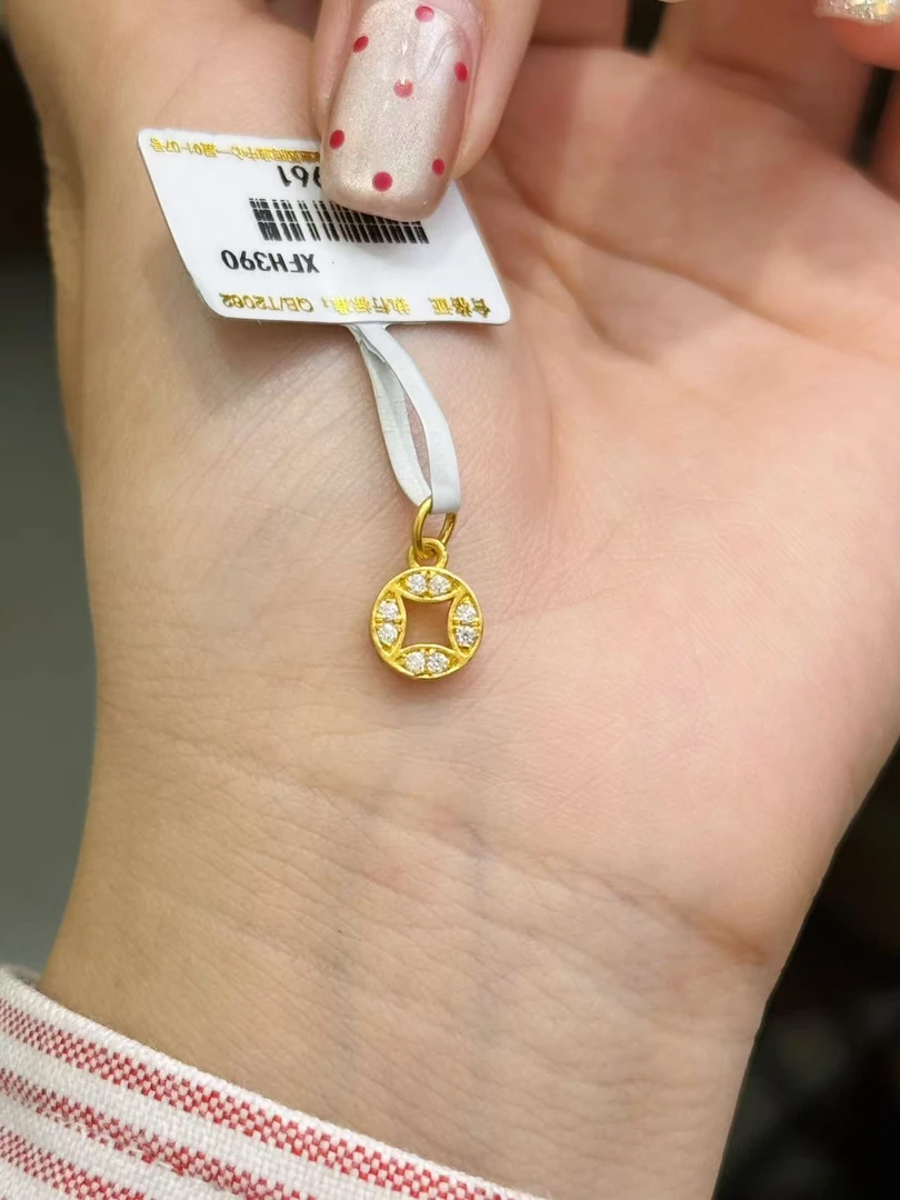 足金999 镶嵌钱币吊坠（不含链）